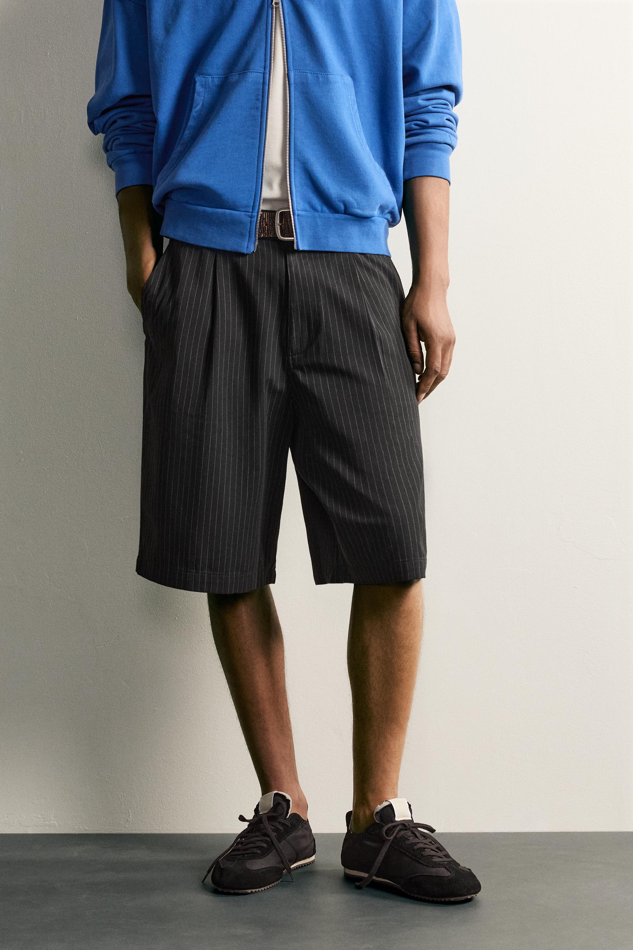 PINSTRIPE BAGGY FIT SHORTS